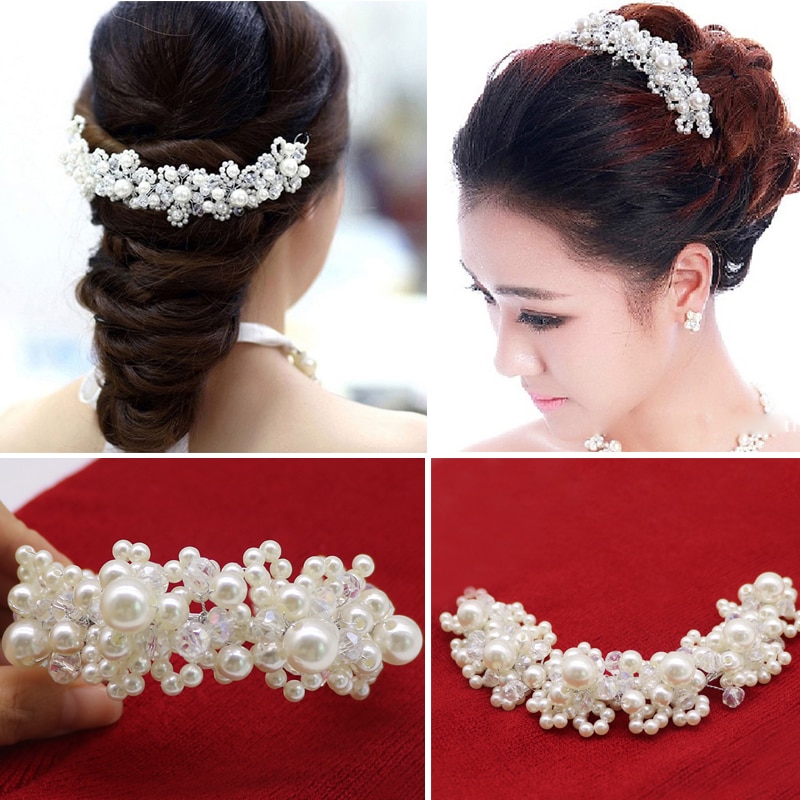 Emilkat Wedding Hair Clip With Beautiful Crystal Rhinestone Decorations ...